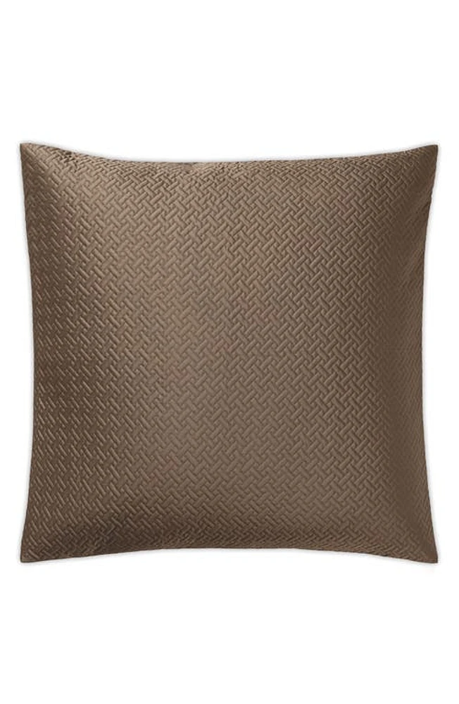 Matouk Basket Weave Cotton Sateen Euro Sham in Mocha at Nordstrom