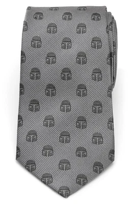 Cufflinks, Inc. Star Wars - Mandalorian Helmet Silk Tie in Gray at Nordstrom