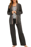 Savi Mom Maternity/Nursing Robe, Tank & Lounge Pants Set Multi at Nordstrom,