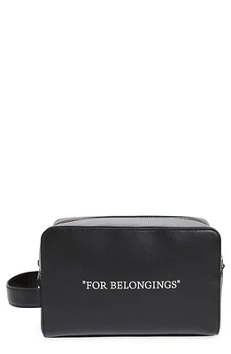 Off-White Quote Bookish Leather Pouch in Black at Nordstrom