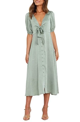 Petal & Pup Piper Button Front Midi Dress Sage at Nordstrom,