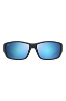 Maui Jim Local Kine 61mm Polarized Sunglasses in Black/Sea Blue/Grey at Nordstrom