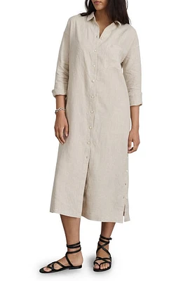 Alex Mill Long Sleeve Linen Midi Shirtdress Flax at Nordstrom,