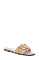 Valentino Garavani VLOGO Raffia Slide Sandal Naturale/Light Ivory at Nordstrom,