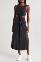 Beyond Yoga Around the World Front Twist Midi Dress Black at Nordstrom,