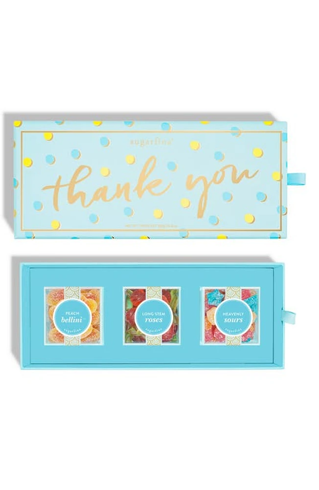 sugarfina Thank You 3-Piece Candy Bento Box in Blue at Nordstrom