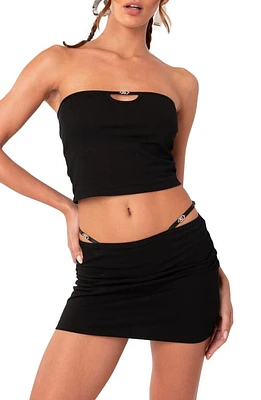 EDIKTED Kenna Cutout Tube Top in Black at Nordstrom, Size Small