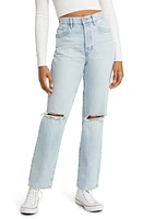 PacSun Joan Ripped High Waist Straight Leg Dad Jeans Blue at Nordstrom,