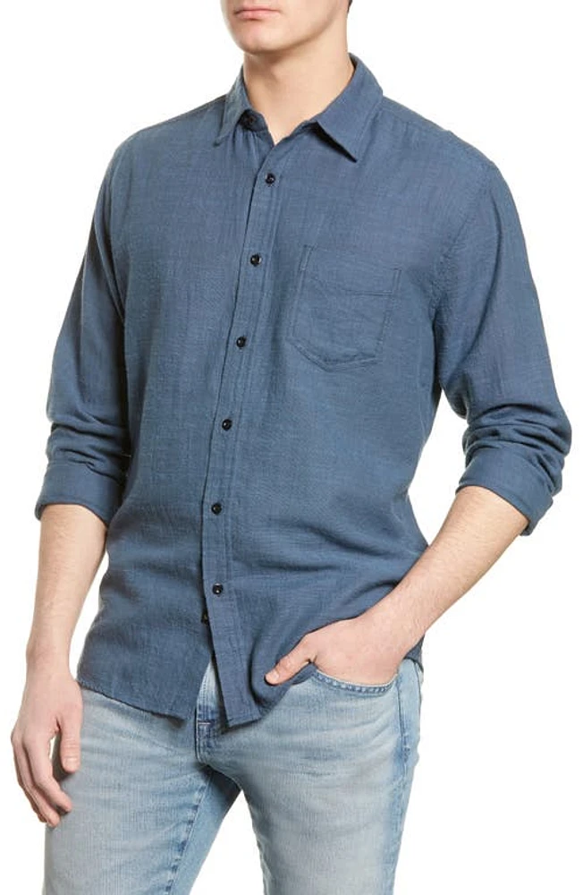 Rails Wyatt Relaxed Fit Solid Button-Up Shirt Sea Blue at Nordstrom,