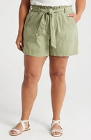 Wit & Wisdom Sky Rise Linen Blend Paperbag Shorts at Nordstrom,