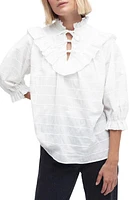 Barbour Kelburn Ruffle Tie Neck Cotton Top White at Nordstrom, Us