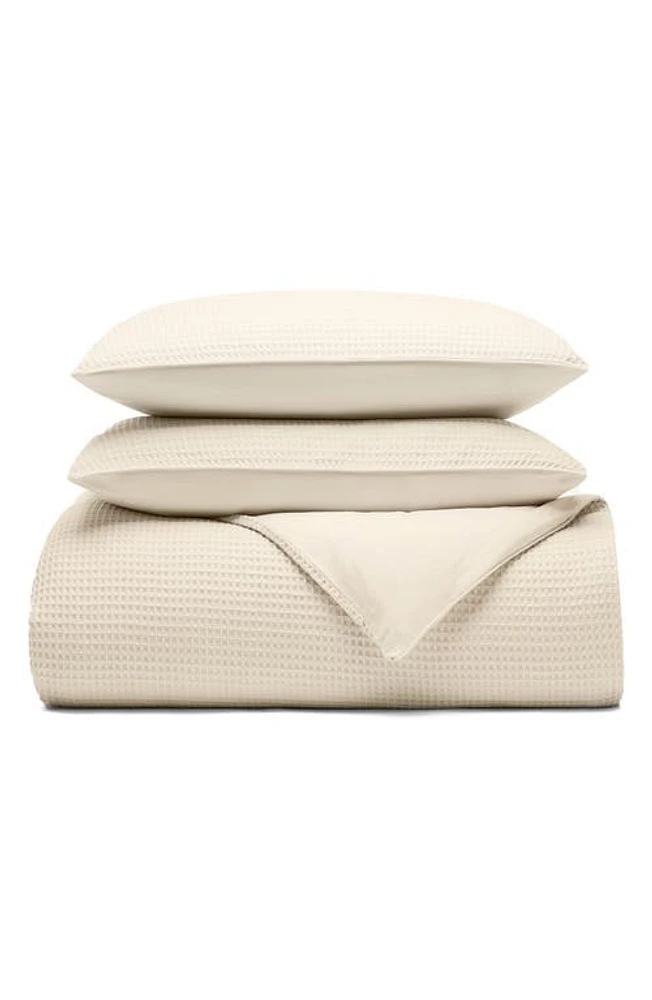 Boll & Branch Waffle Weave Organic Cotton Duvet Cover & Sham Set in Natural at Nordstrom, Size Full