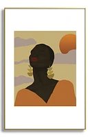 Deny Designs Head in Space Framed Art Print in Golden Tones at Nordstrom