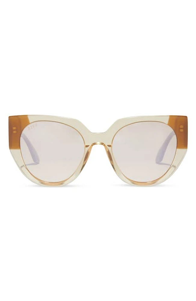 DIFF Ivy 52mm Round Sunglasses in Honey Crystal Flash at Nordstrom