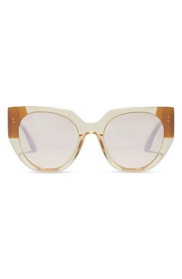 DIFF Ivy 52mm Round Sunglasses in Honey Crystal Flash at Nordstrom