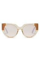 DIFF Ivy 52mm Round Sunglasses in Honey Crystal Flash at Nordstrom