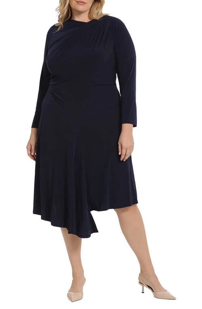 Maggy London Gathered Dress Moonlight Navy at Nordstrom,