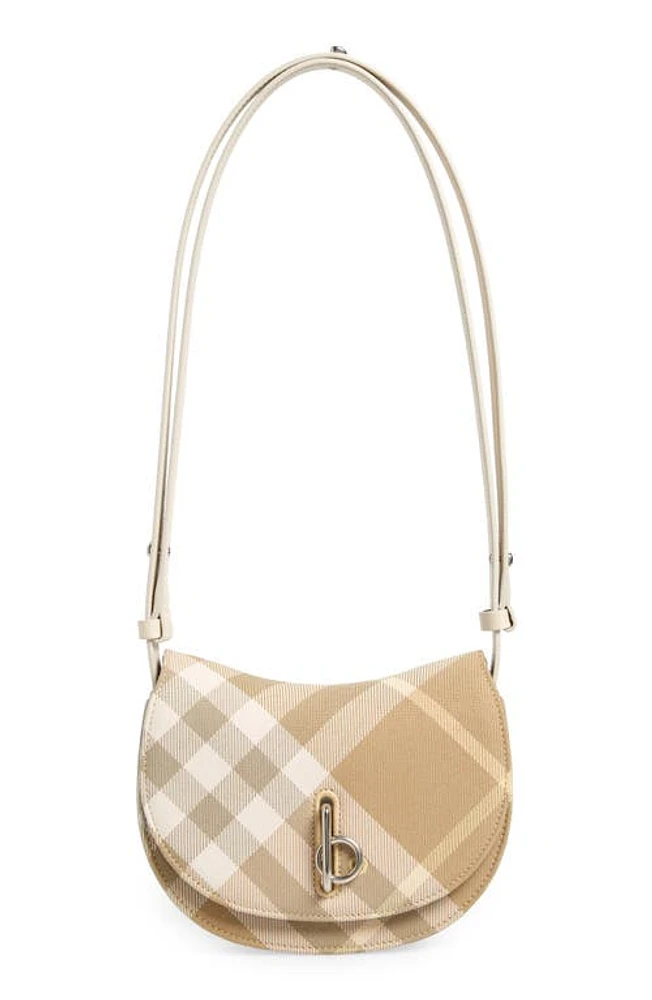 burberry Mini Rocking Horse Check Shoulder Bag in Flax at Nordstrom