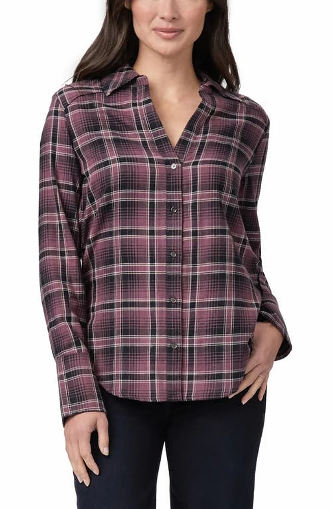 PAIGE Davlyn Plaid Shirt Raspberry Mousse at Nordstrom,