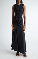 Ulla Johnson Bendetta Ruffle Sleeveless Maxi Dress Noir at Nordstrom,