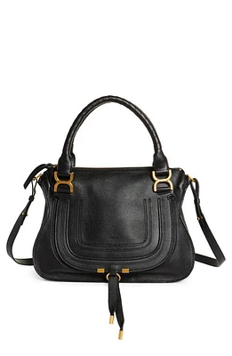 Chloé Medium Marcie Leather Satchel in Black at Nordstrom