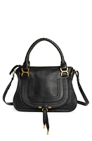 Chloé Medium Marcie Leather Satchel in Black at Nordstrom