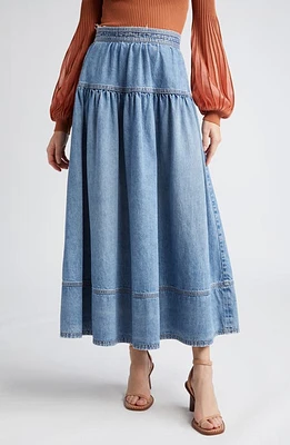 Ulla Johnson The Astrid Nonstretch Denim Skirt Adriatic Wash at Nordstrom,