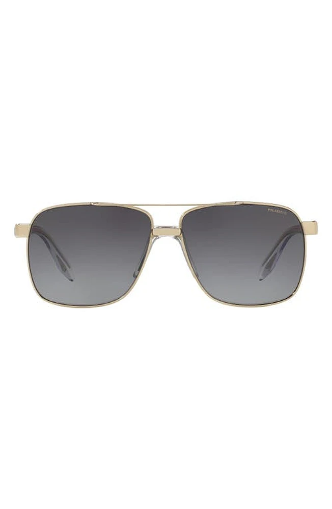 Versace 59mm Aviator Sunglasses in Pale Gold/Grey Gradient at Nordstrom