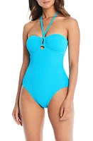 Rod Beattie Textured Bandeau One-Piece Swimsuit at Nordstrom,