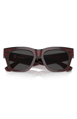 burberry Elevated Check 52mm Square Sunglasses in Red at Nordstrom