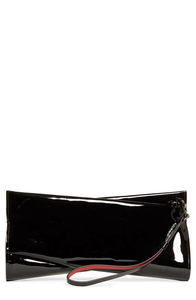 Christian Louboutin Loubitwist Patent Leather Clutch in Black at Nordstrom