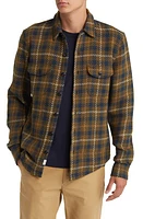 HIROSHI KATO The Anvil Check Button-Up Overshirt in Olive at Nordstrom, Size X-Large