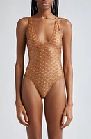 Missoni Plunge Neck Lace One-Piece Swimsuit Roasted Pecan at Nordstrom, Us