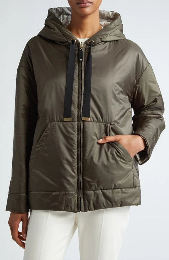 Max Mara GreenBox Insulated Hooded Jacket Kaki at Nordstrom,