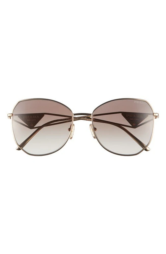 Prada 57mm Gradient Round Sunglasses in Dark Grey at Nordstrom