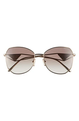 Prada 57mm Gradient Round Sunglasses in Dark Grey at Nordstrom