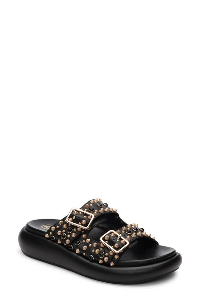 Ash Viking Studded Slide Sandal Black at Nordstrom,