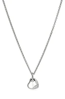 John Hardy Pebble Heart Pavé Diamond Short Pendant Necklace in Silver at Nordstrom, Size 18