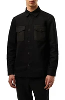 AlphaTauri Nylon Pocket Woven Overshirt Black at Nordstrom,