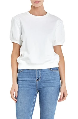 English Factory Short Sleeve French Terry Sweatshirt White at Nordstrom,