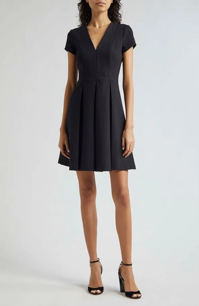 Emporio Armani Emma Pleated Short Sleeve Dress Solid Black at Nordstrom, Us