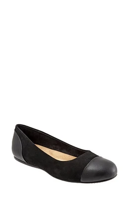 SoftWalk Sonoma Cap Toe Flat Black/black Leather at Nordstrom