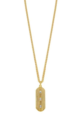 Bony Levy Men's Baguette Diamond Dog Tag Pendant Necklace in 18K Yellow Gold at Nordstrom, Size 22