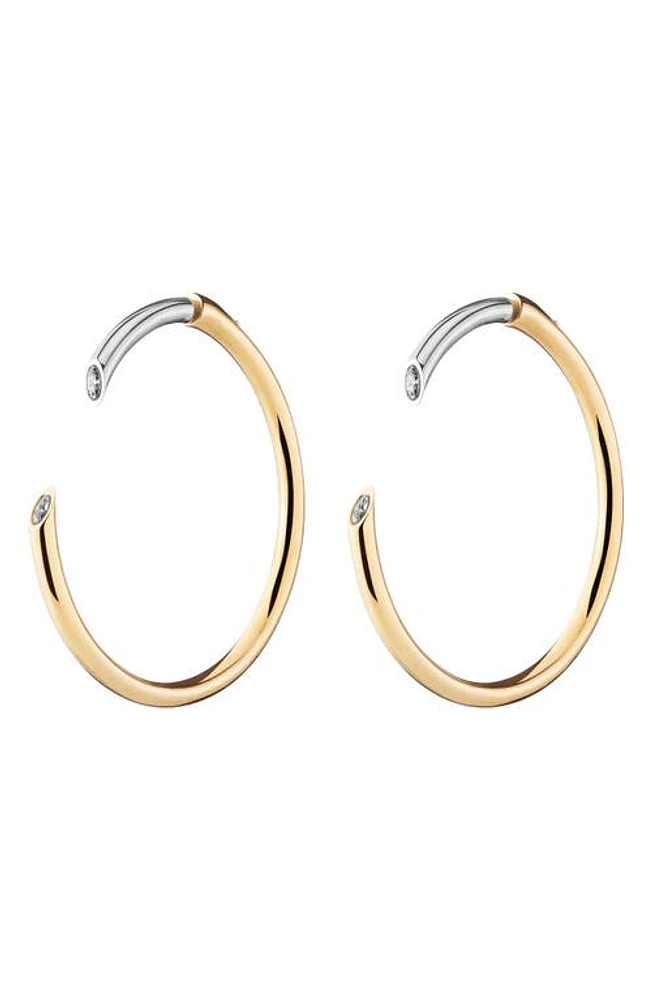 DEMARSON Gigi 2-Tone Hoop Earrings in 12K Shiny Gold/Iridium at Nordstrom