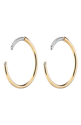 DEMARSON Gigi 2-Tone Hoop Earrings in 12K Shiny Gold/Iridium at Nordstrom