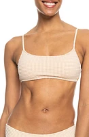 Roxy Gingham Bralette Bikini Top Porcini at Nordstrom,