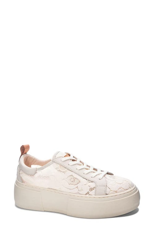 42 Gold Glee Lace Platform Sneaker Cream at Nordstrom,