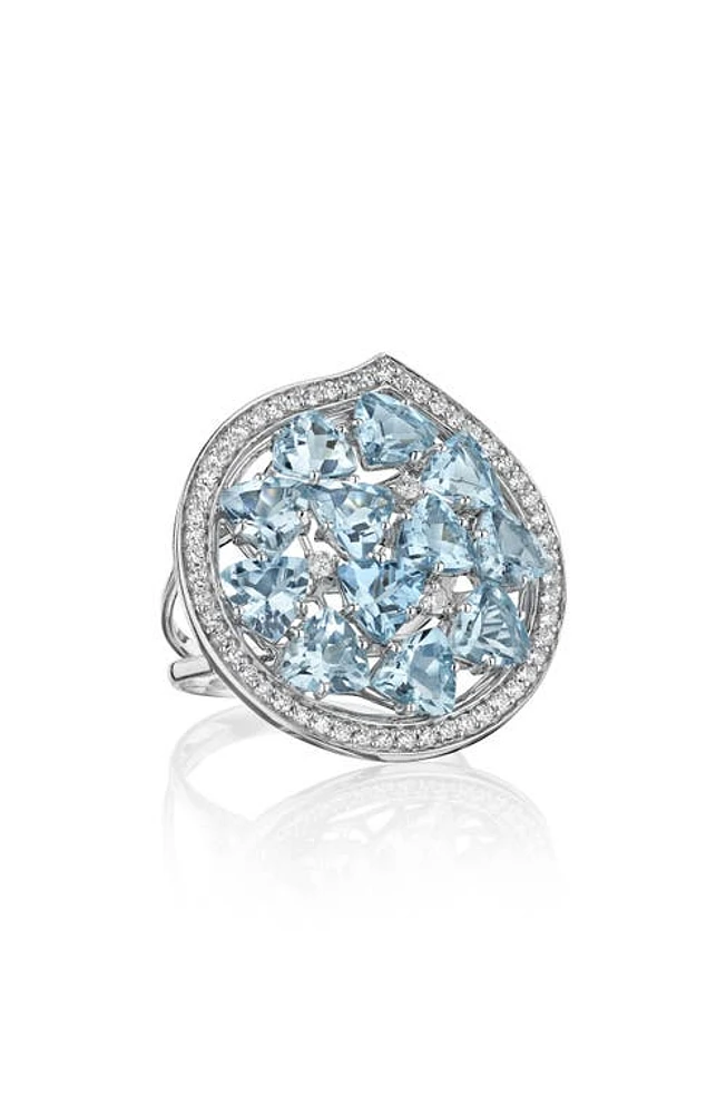 Hueb Mirage Aquamarine & Diamond Ring in White Gold at Nordstrom, Size 7