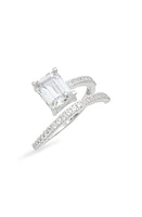 SHYMI Cubic Zirconia Bypass Statement Ring in Silver/ at Nordstrom