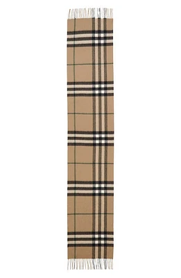 burberry Giant Check Fringe Cashmere Scarf in Linden at Nordstrom